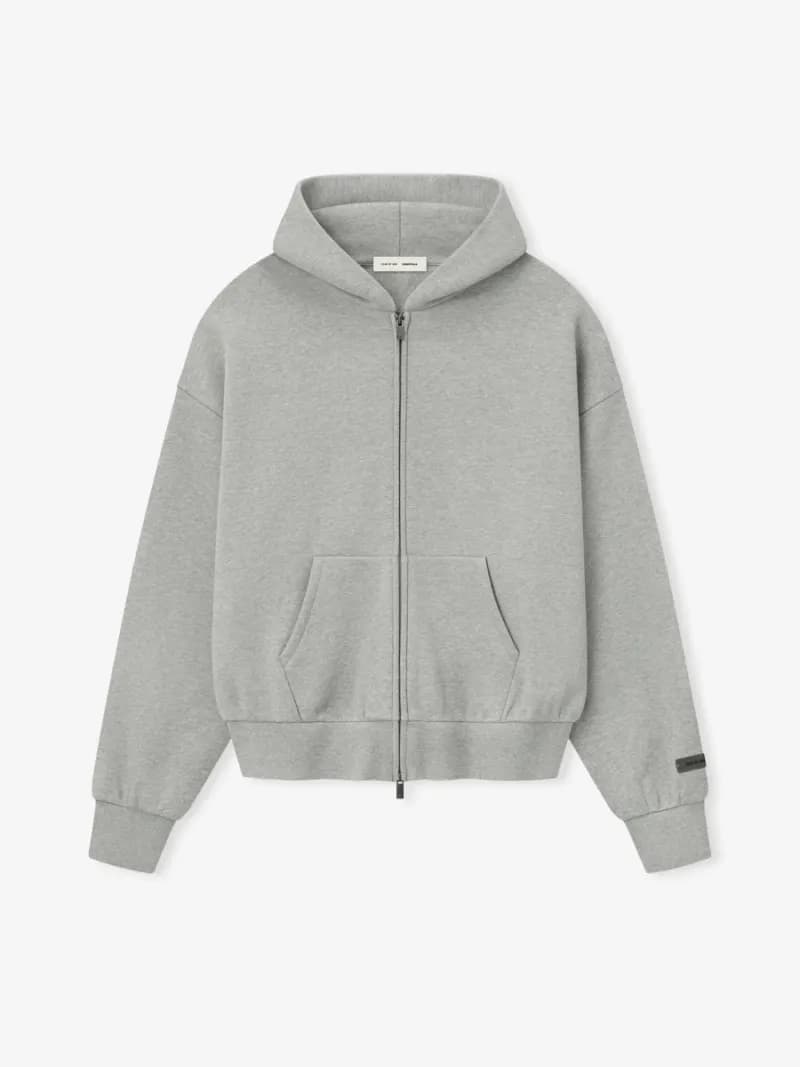 Fear of God Essentials Zip-Up Hoodie Heather Grey