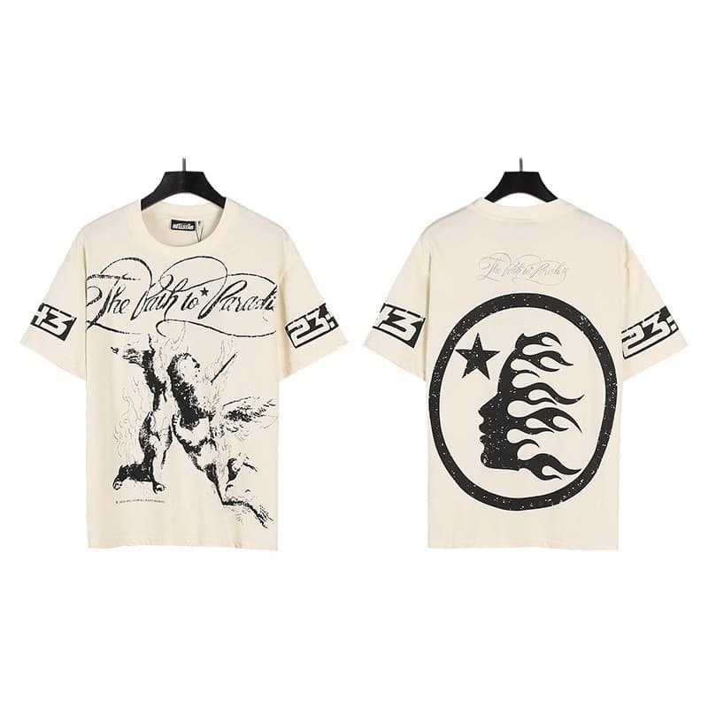 Hellstar Graphic Tee Human Department Skull Print — 593杏色