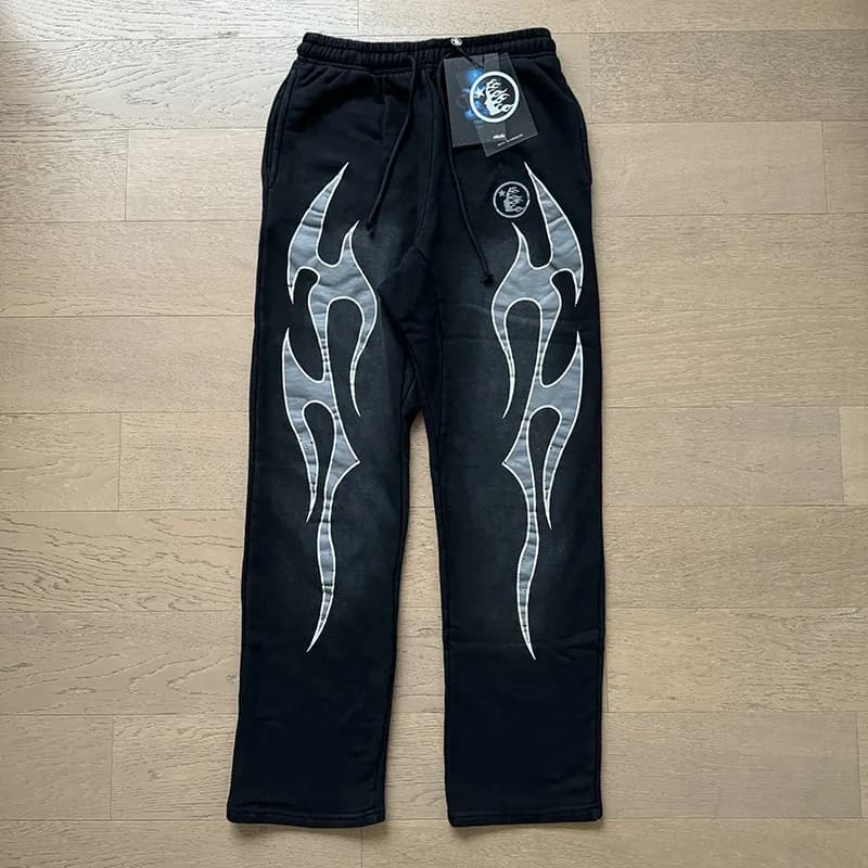 Corteiz Track Pants Logo-Embroidered Side Stripe — 733 洗水黑