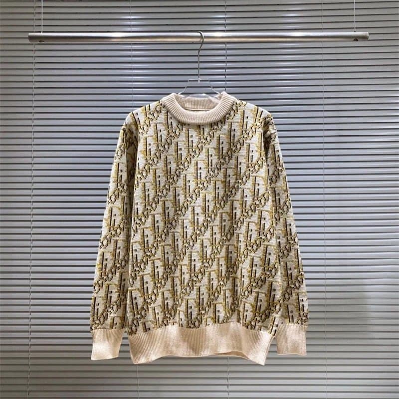Dior Knit Sweater Oblique Logo Pattern