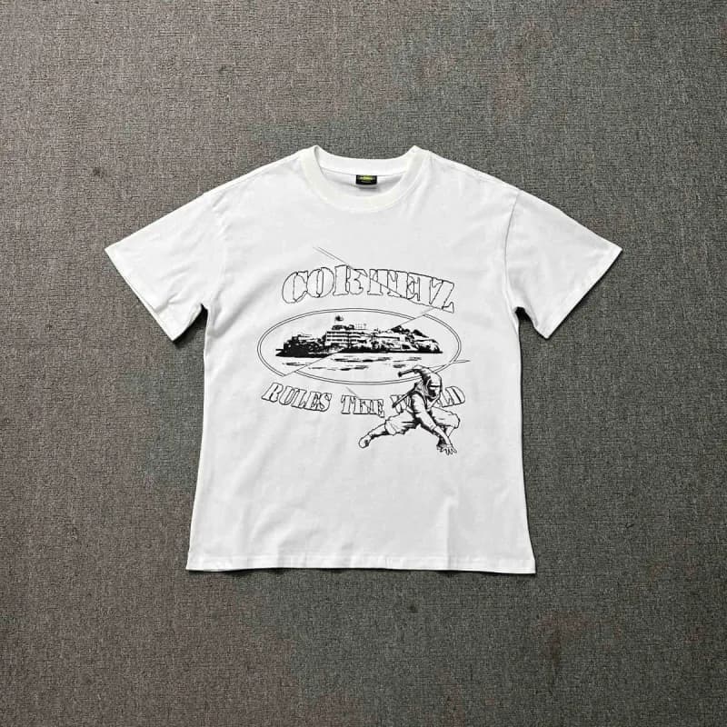 Graphic Tee Corteiz Script Logo — 3193 (white)