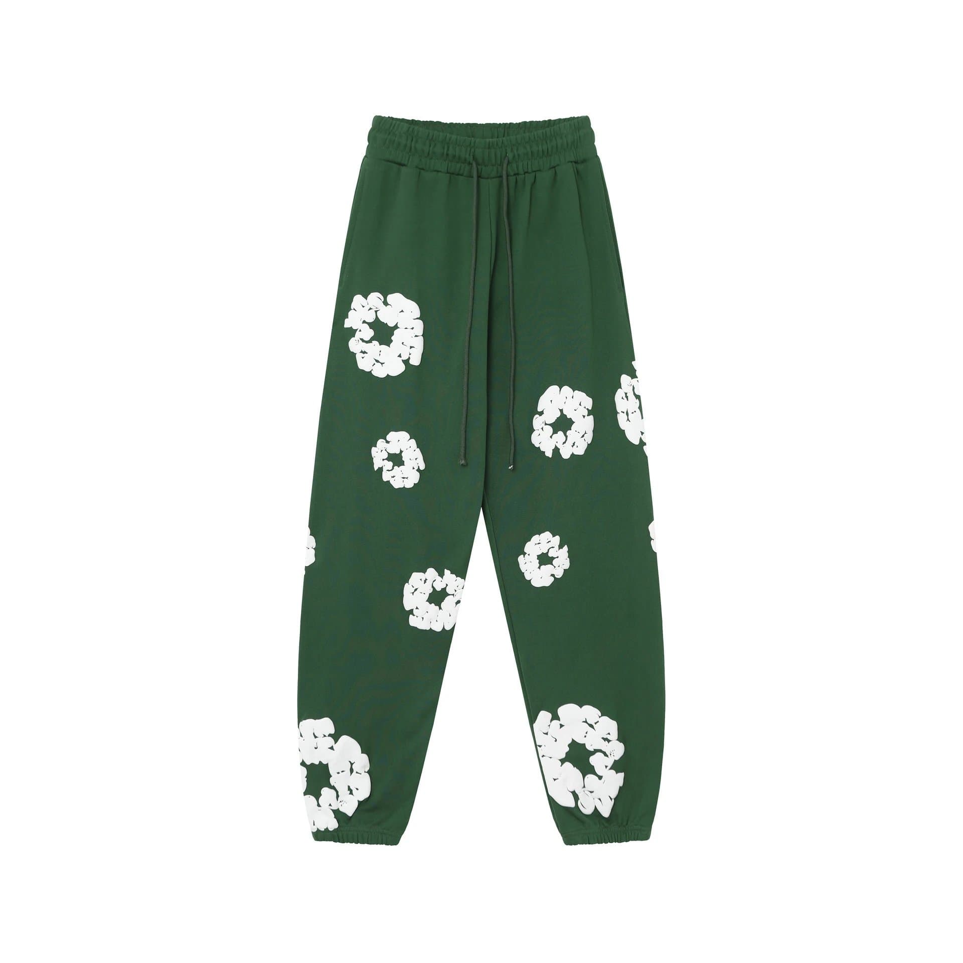 Balenciaga Joggers Cloud Print — 发泡墨绿色裤子【白色花环】