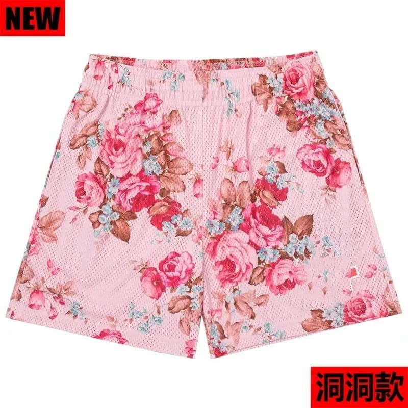 Eric Emanuel Floral Mesh Shorts Rose Print