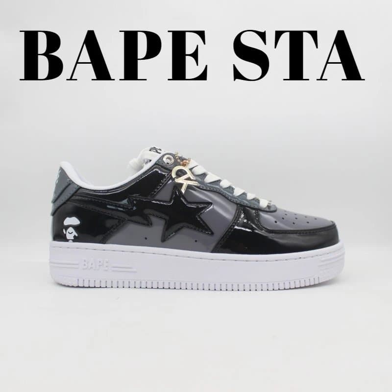 BAPE STA Marvel Collaboration — 1H20-191-046漆皮黑灰白