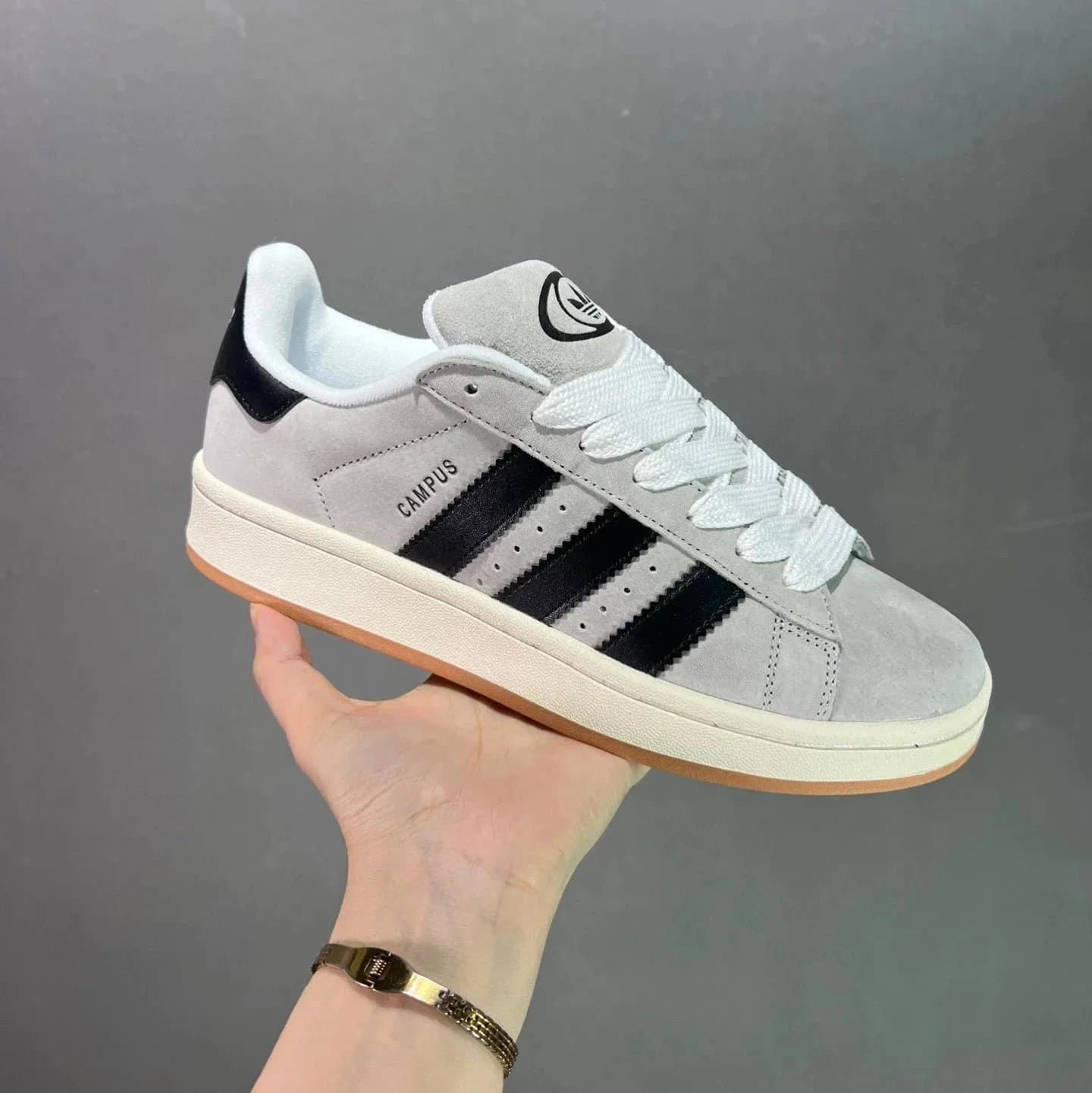 Adidas Campus Red White — 灰白黑