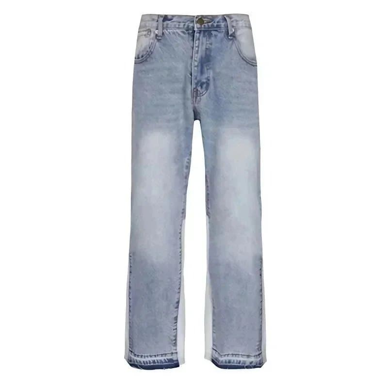 Distressed Flare Jeans Paint Splatter & Patched — 9