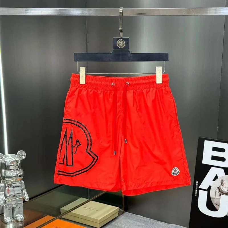 Moncler Logo Swim Shorts Neon Yellow — 红色