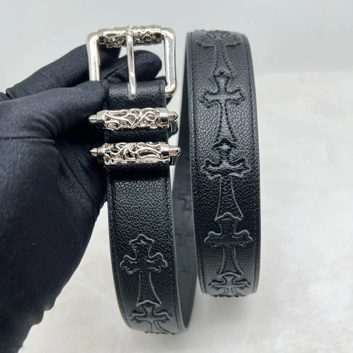 Chrome Hearts Cross Belt Embossed Cross