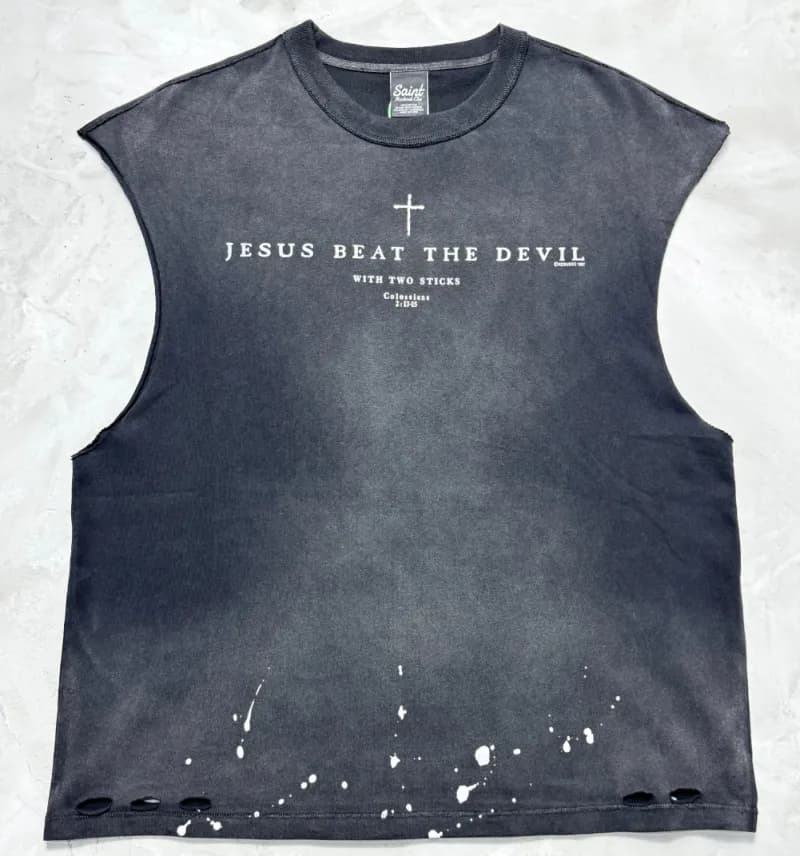Saint Michael Sleeveless Tee Devil Inside Graphic — Cvt-03 model