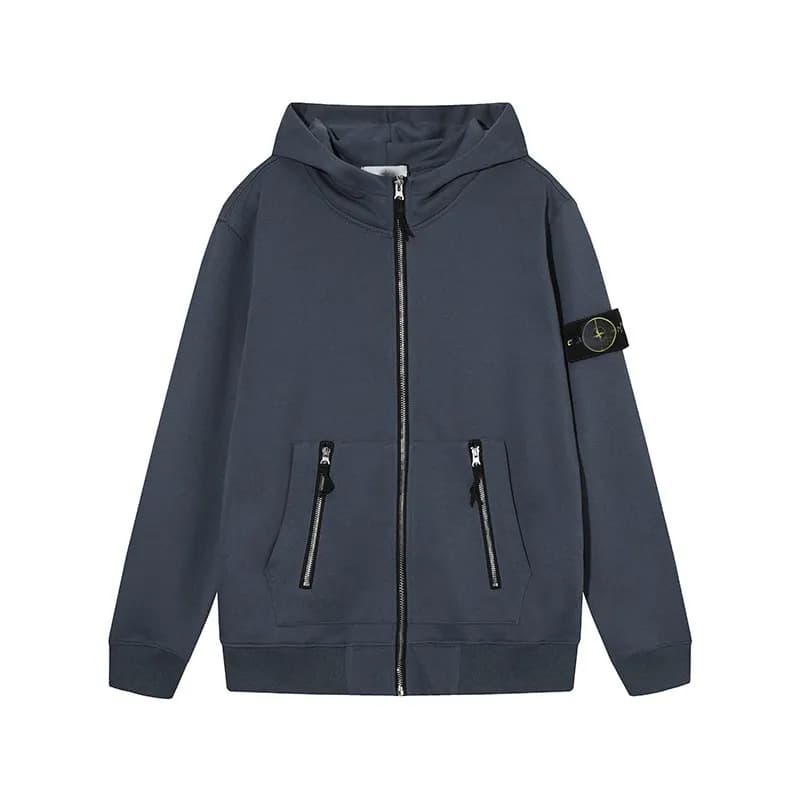 Stone Island Zip-Up Hoodie Compass Patch