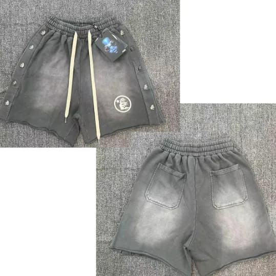 Hellstar Logo Shorts Gold Print — 4
