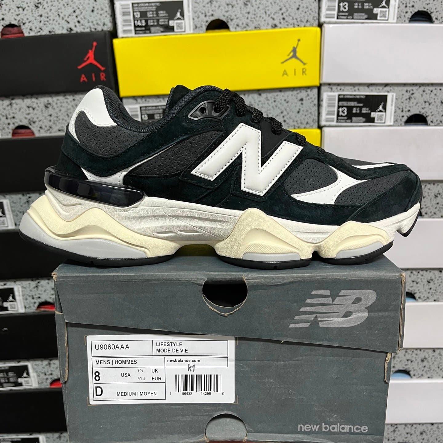New Balance 2002R Black White Cream