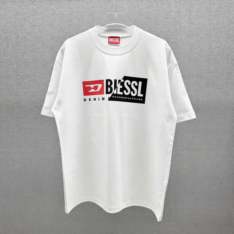 Diesel Graphic T-Shirt Logo Print — 白色