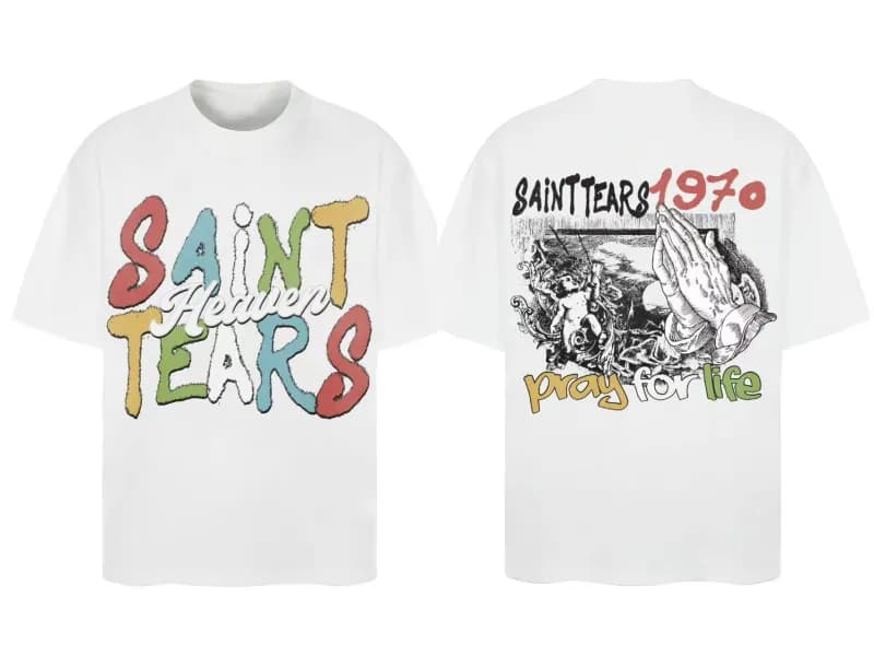 Saint Laurent Graphic T-Shirt Sagrada Família Print — 1094 white