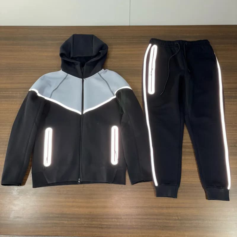 Nike Tech Fleece Hoodie and Joggers Set Reflective Stripe
