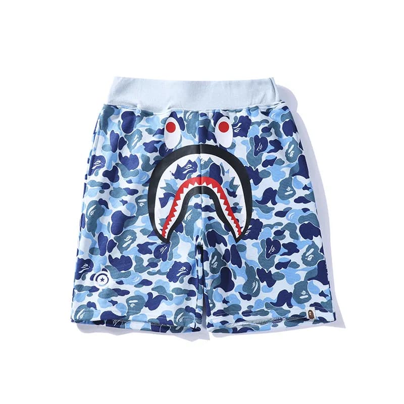 BAPE Shark Camo Shorts Blue Camo
