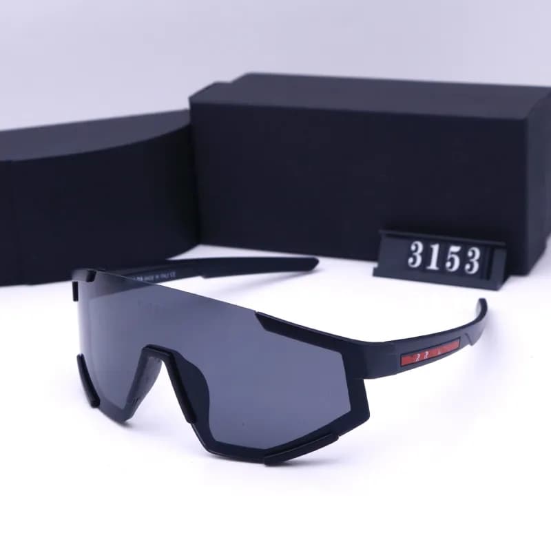 Prada Sport Shield Sunglasses Black Frame Grey Lens