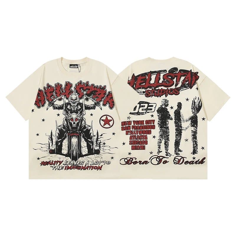 Hellstar Graphic Tee Human Department Skull Print — 606