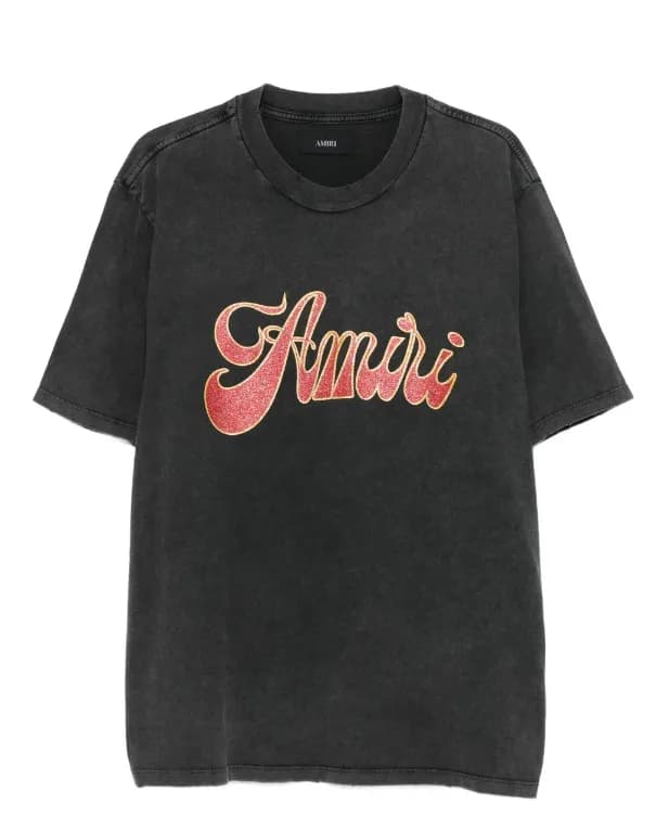 Amiri Logo T-Shirt Glitter Script