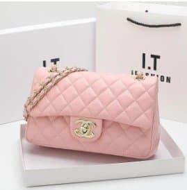 Chanel Classic Flap Bag Quilted Lambskin — 粉红色G扣