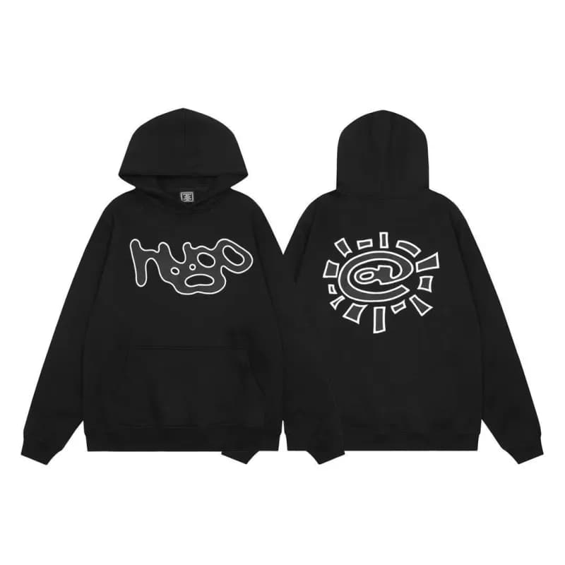 Hooded Sweatshirt White Outline Logo