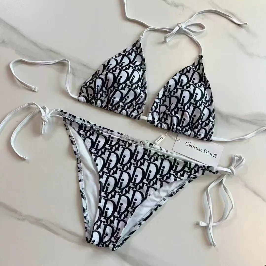 Gucci GG Monogram Bikini Set Beige Brown Print — 25