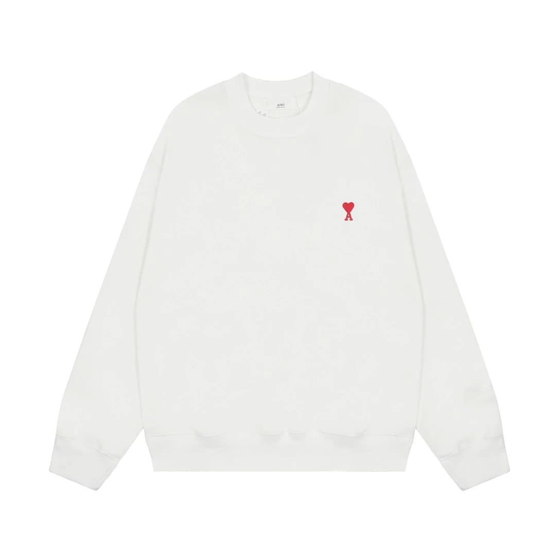 AMI Paris Crewneck Sweatshirt Red Heart Logo