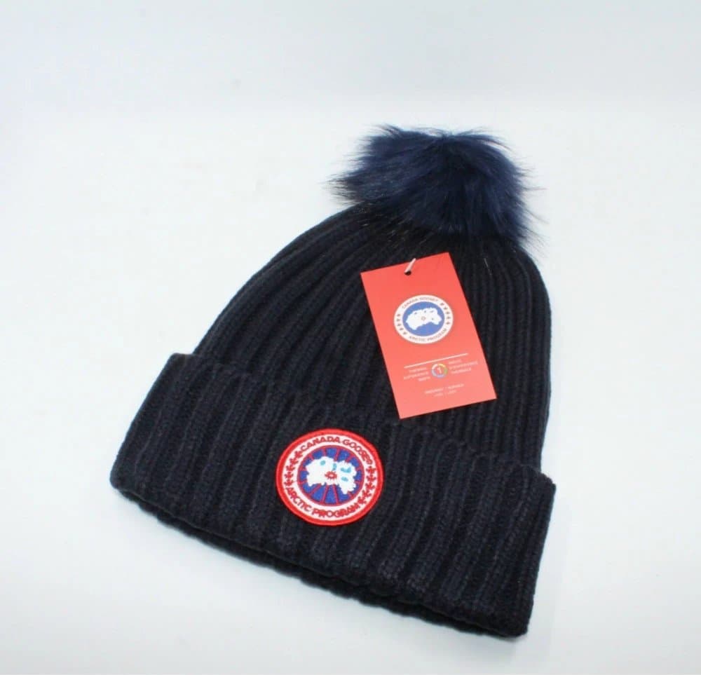 Canada Goose Ribbed Beanie Arctic Program Patch — 020# 宝蓝色