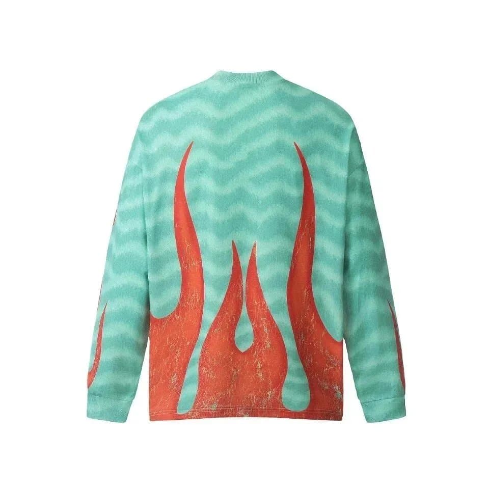 Saint Laurent Long-Sleeve Graphic Sweatshirt Flame Print — 11