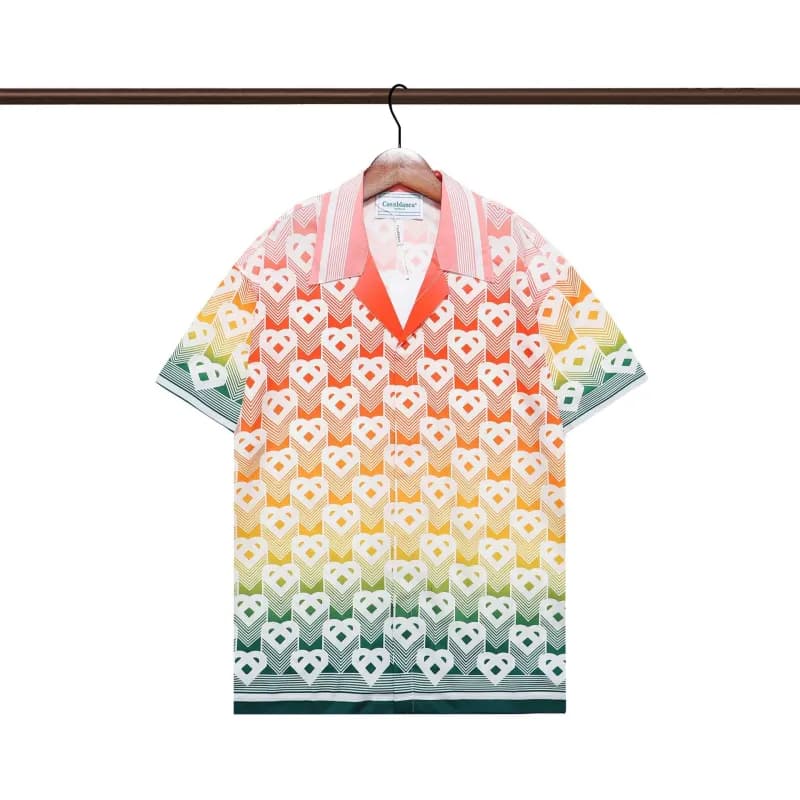 Comme des Garçons Short-Sleeve Shirt Gradient Heart Pattern