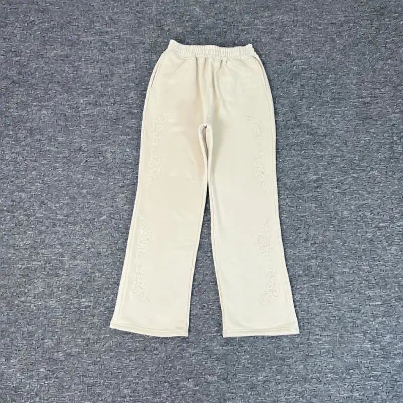 Corteiz Patchwork Jeans Art Print Patches — 506西部抓绒慢跑卫裤（杏）