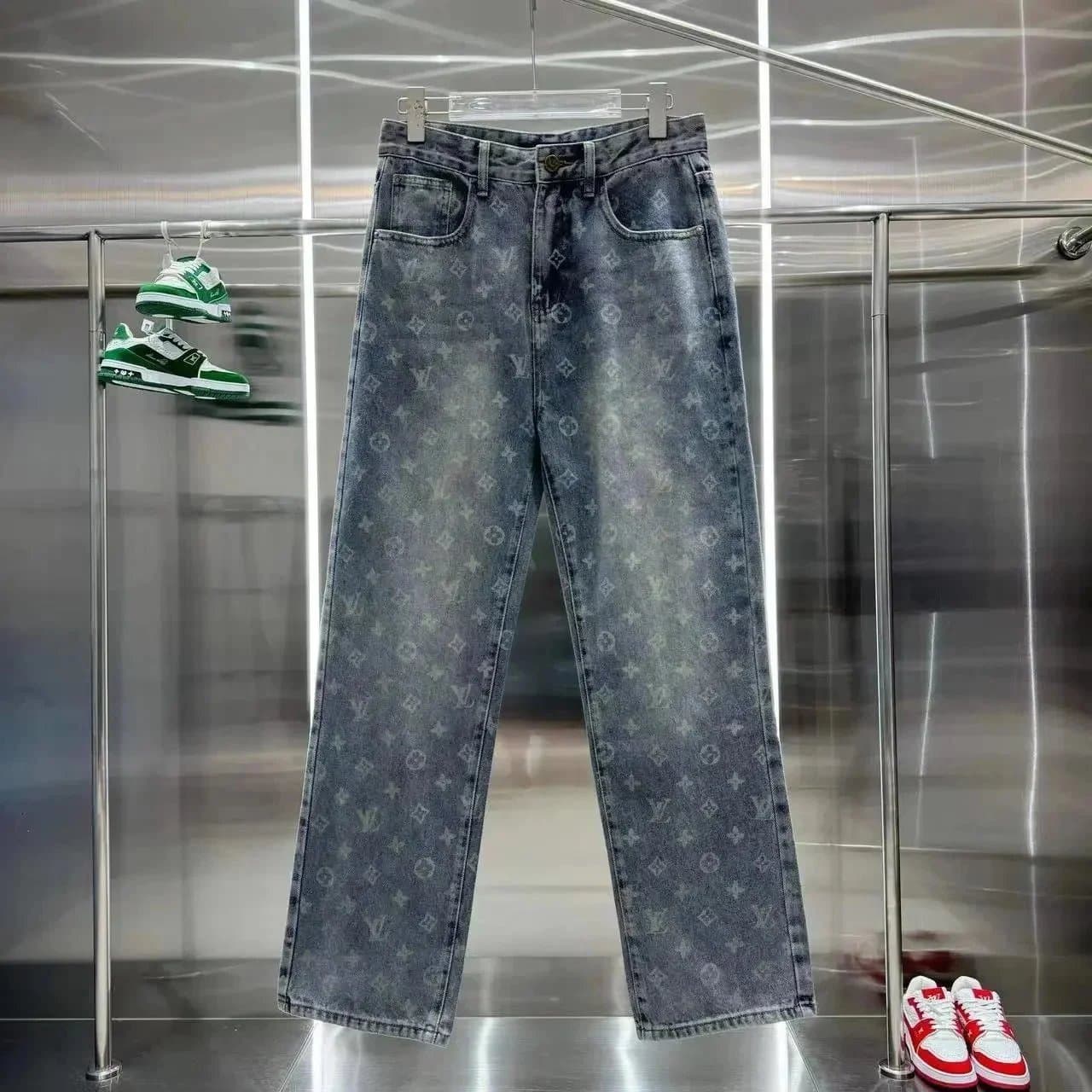 Louis Vuitton Monogram Denim Jeans Embroidered Monogram — 14