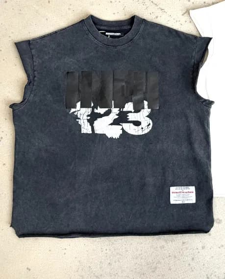 Saint Michael Sleeveless Tee Devil Inside Graphic — Crv-13 black