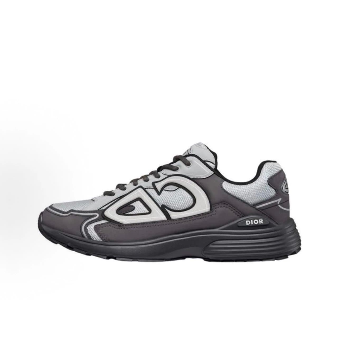Dior B22 Sneaker Grey with Neon Yellow Sole — 灰色