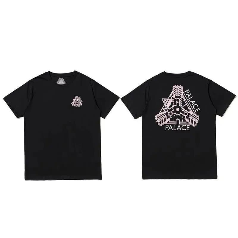 Palace Triangle Logo Tee Black with Pink Graphic