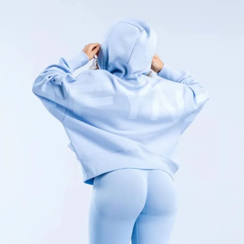 SKIMS Cropped Hoodie Light Blue