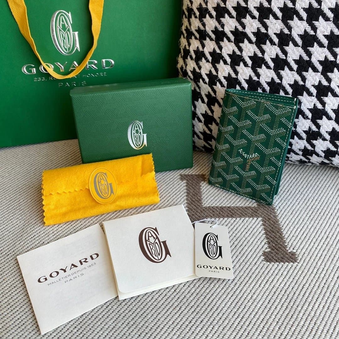 Goyard Bifold Wallet Saint Louis Pattern — 绿色
