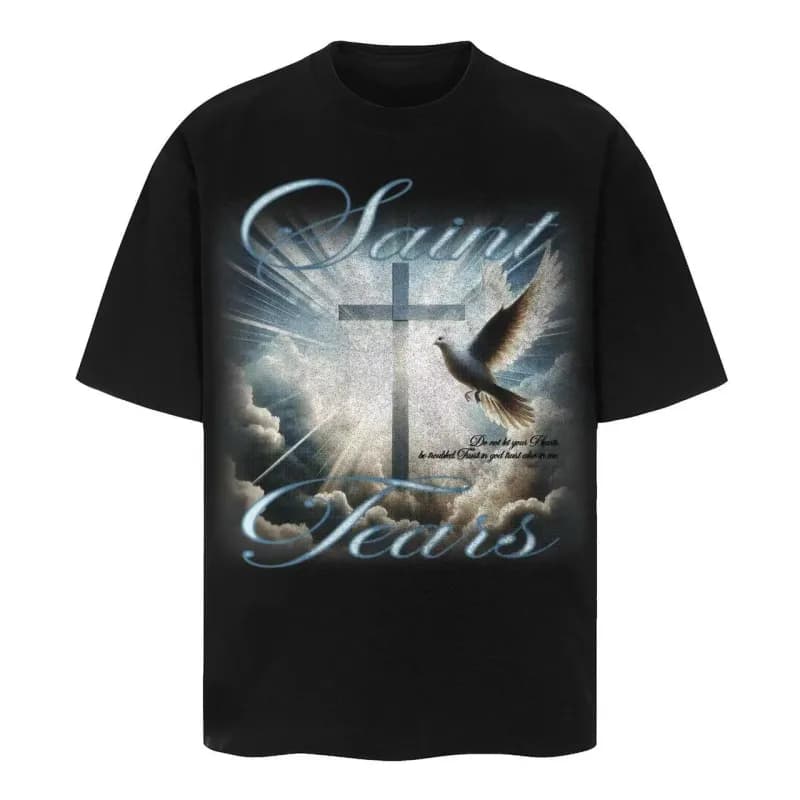 Saint Laurent Graphic T-Shirt Sagrada Família Print — 1046 black