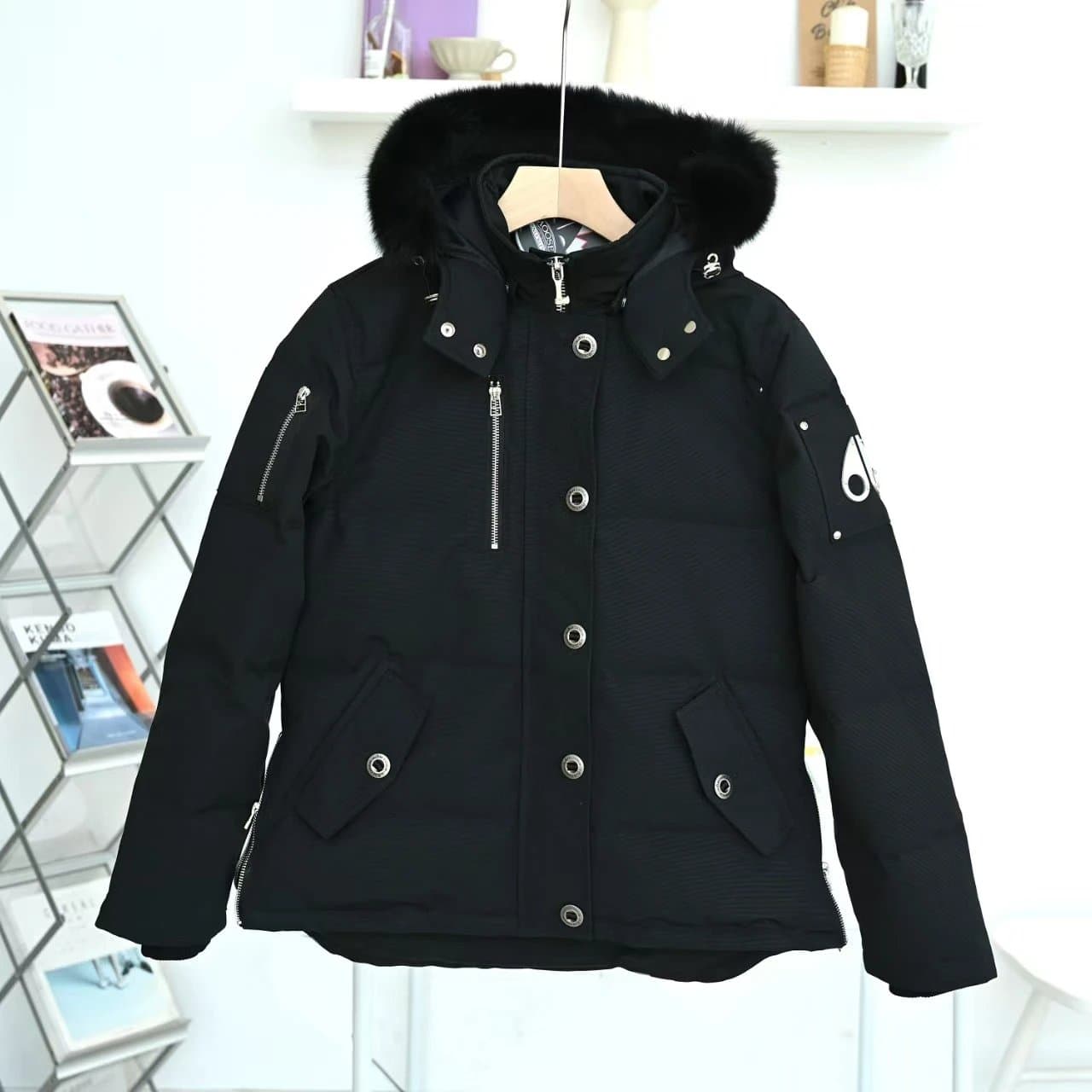 Moncler Puffer Jacket Fur-Trimmed Hood
