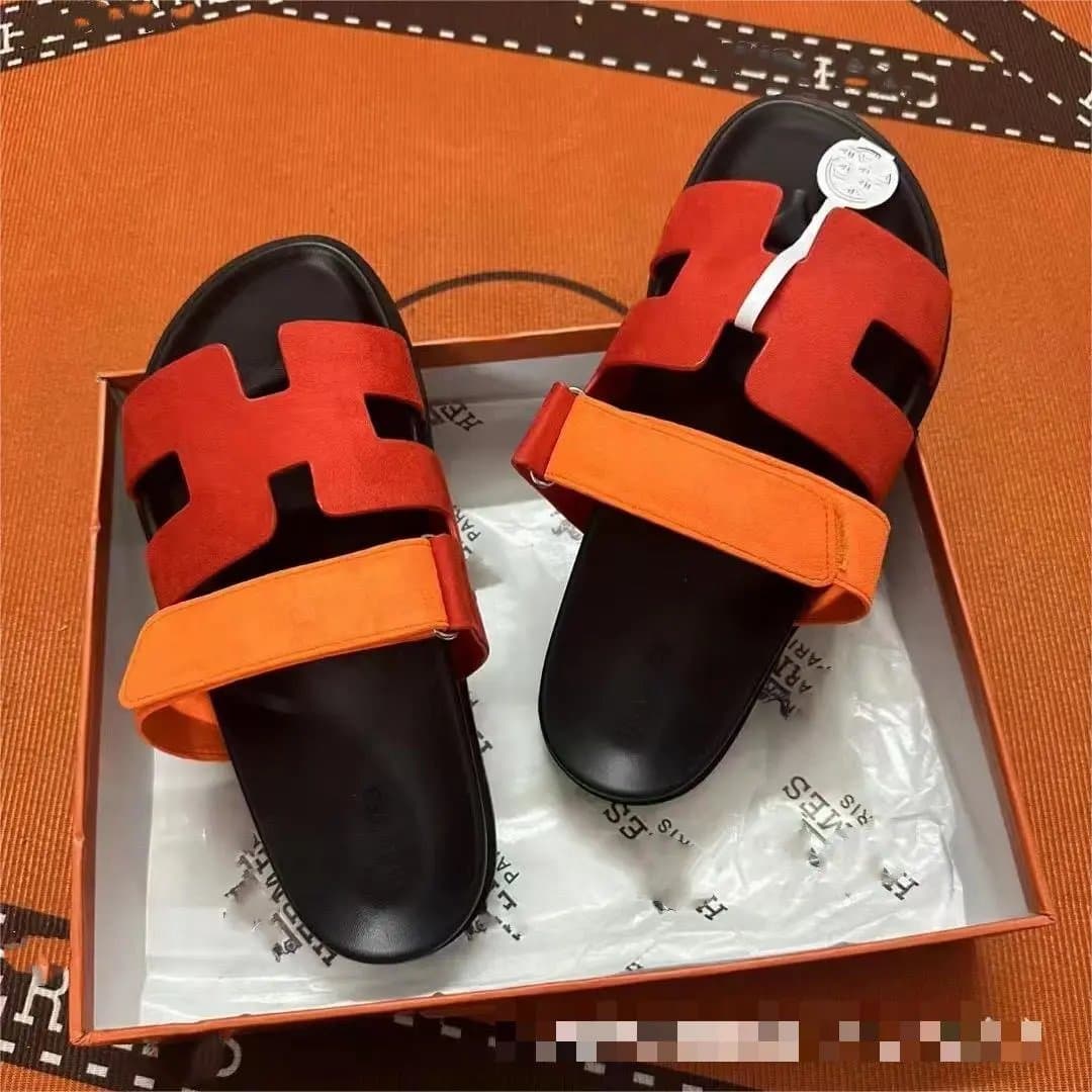 Hermès Oran Sandal H Logo Suede