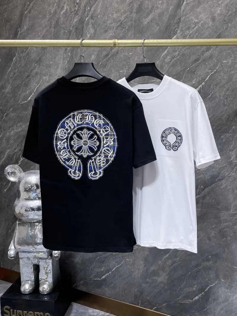 Chrome Hearts Logo Graphic T-Shirt Cross Logo Embroidery