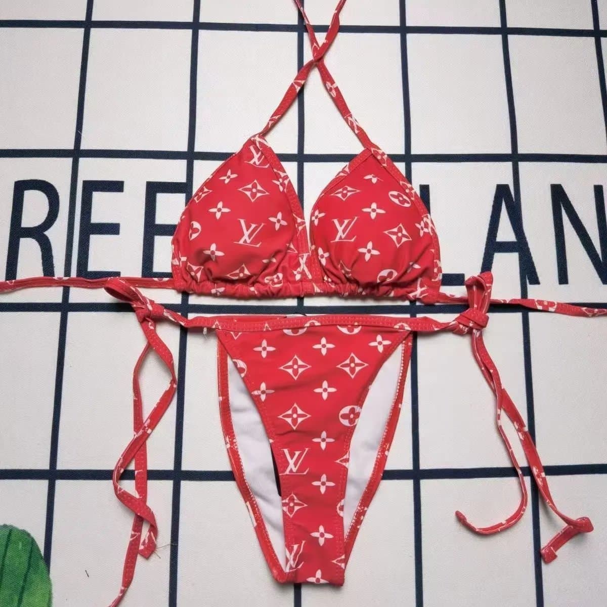 Gucci GG Monogram Bikini Set Beige Brown Print — 20