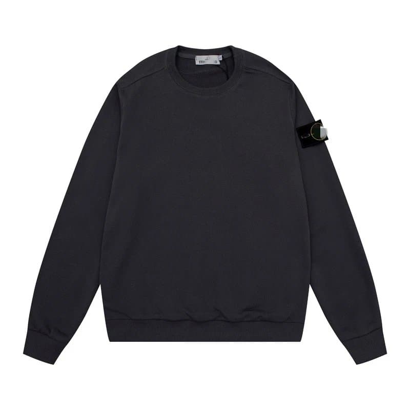 Stone Island Crewneck Sweatshirt Compass Patch — 灰蓝