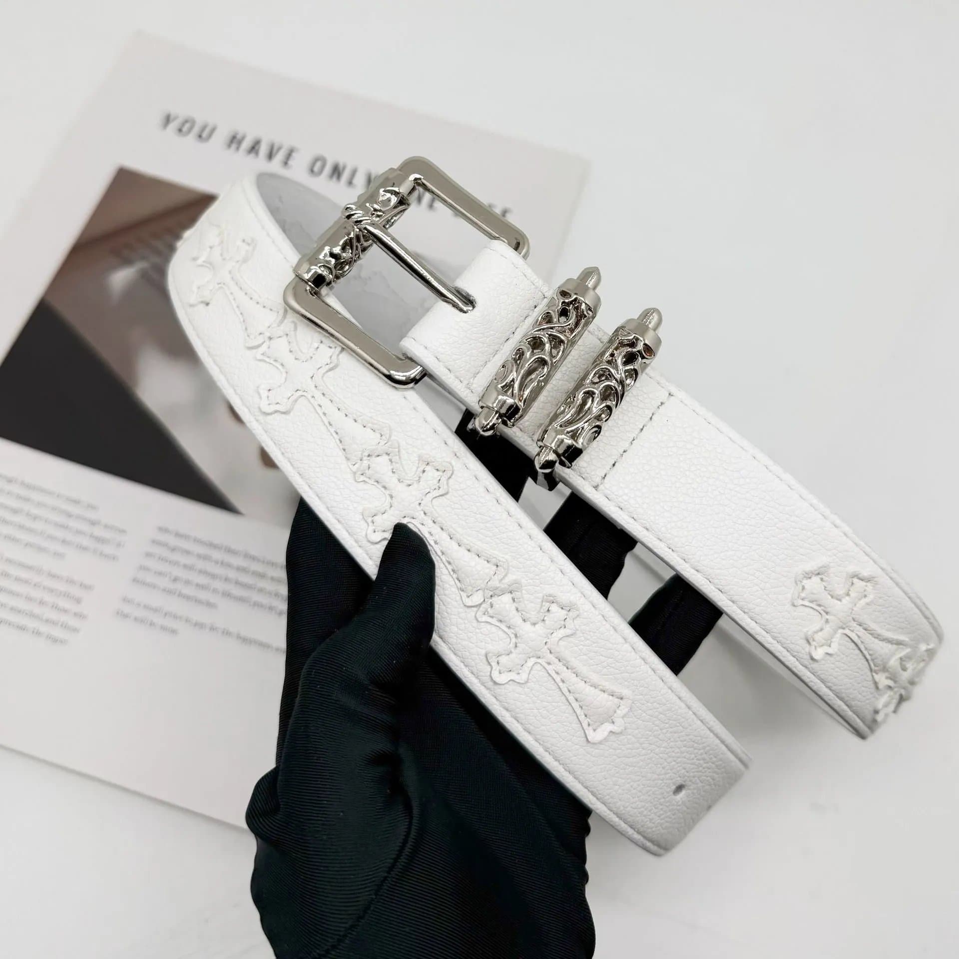 Chrome Hearts Cross Belt Embossed Cross