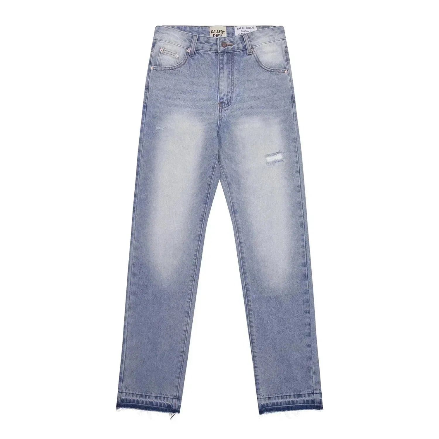 Distressed Flare Jeans Paint Splatter & Patched — 21