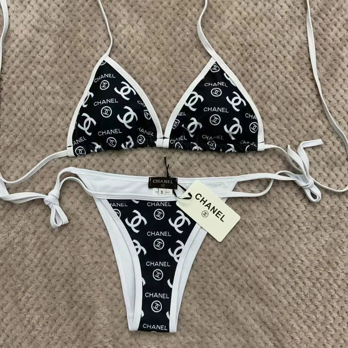 Gucci GG Monogram Bikini Set Beige Brown Print — 19