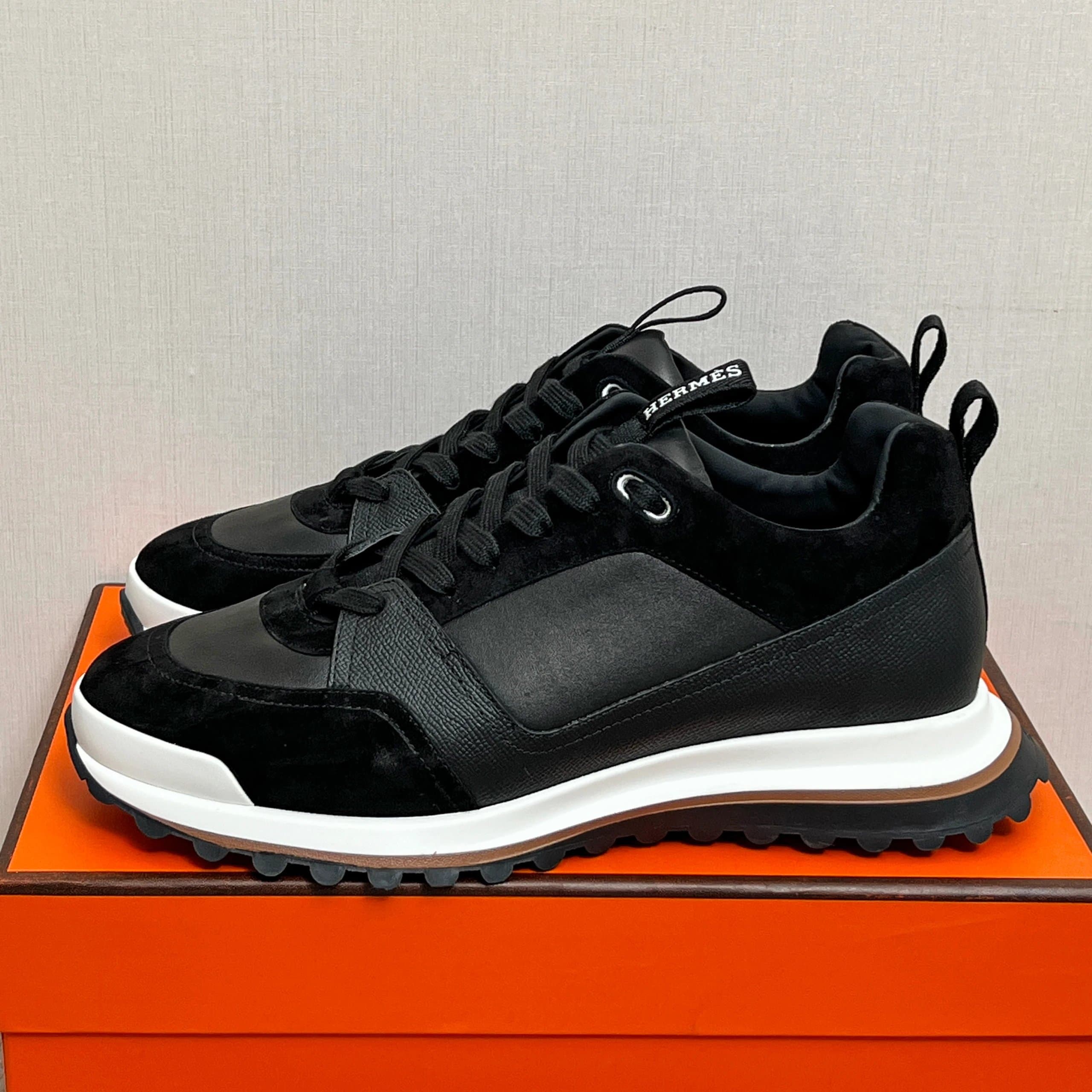 Hermès Trail Runner Black Suede and Leather