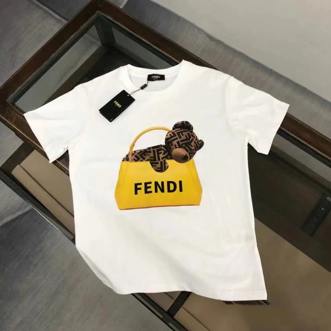 Fendi Graphic Tee Baguette Bear Print