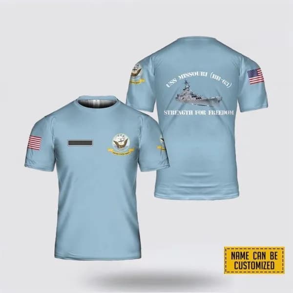 USS Missouri T-Shirt Strength for Freedom