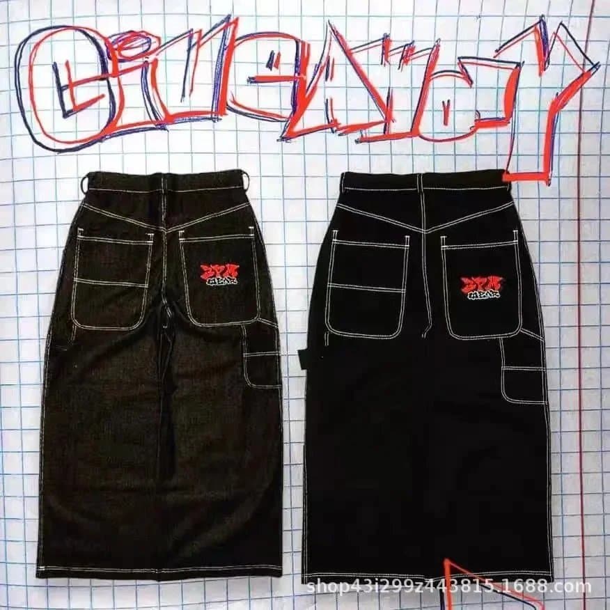 BAPE Denim Skirt Ape Head Embroidery — N07黑色